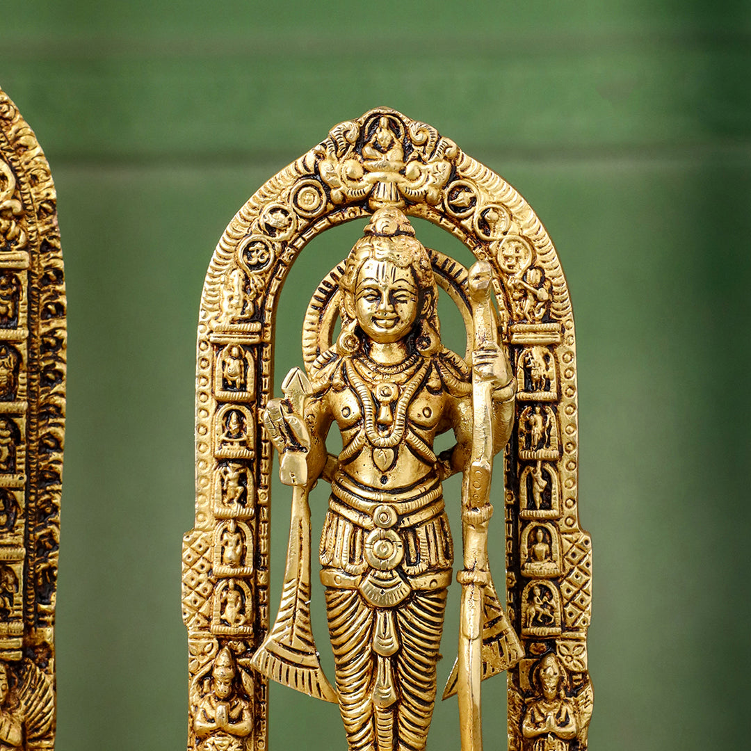 Brass Lord Ram Idol – Traditional Ram Darbar Style Statue