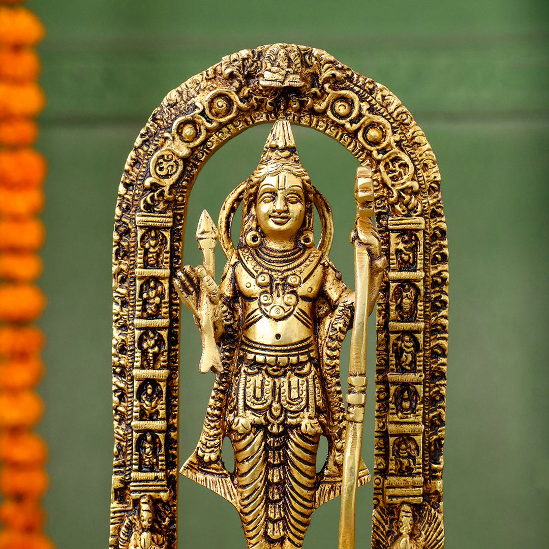 Brass Lord Ram Idol – Traditional Ram Darbar Style Statue
