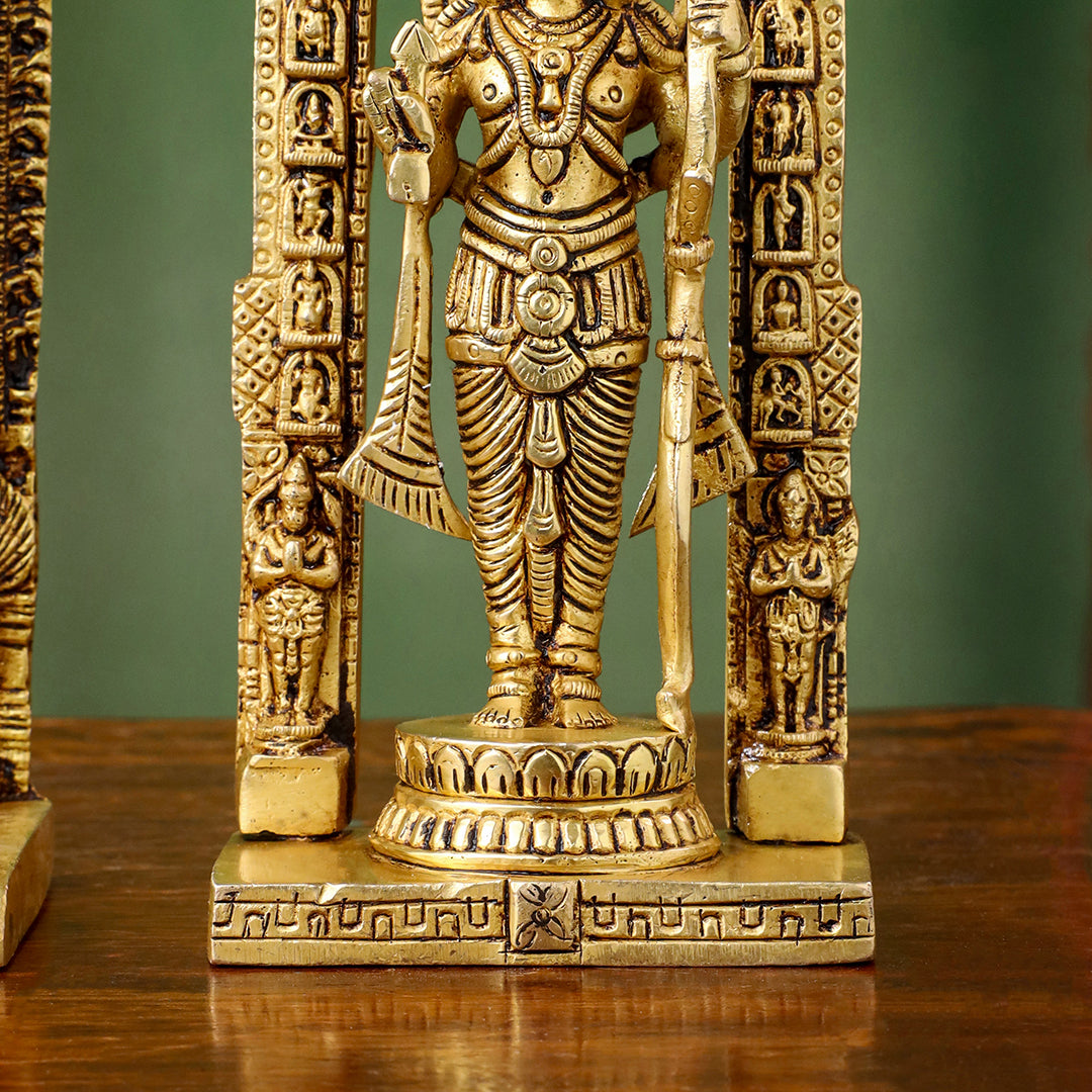 Brass Lord Ram Idol – Traditional Ram Darbar Style Statue