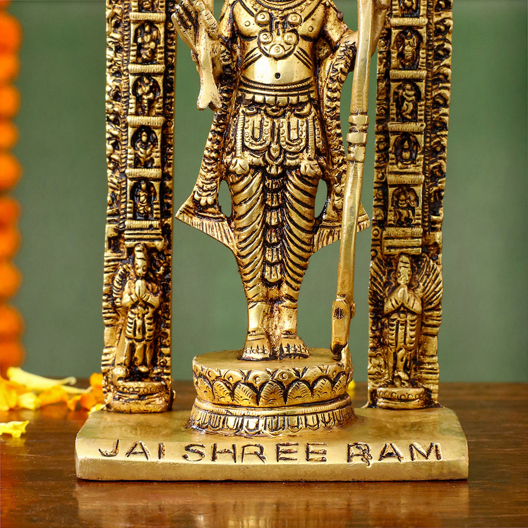 Brass Lord Ram Idol – Traditional Ram Darbar Style Statue