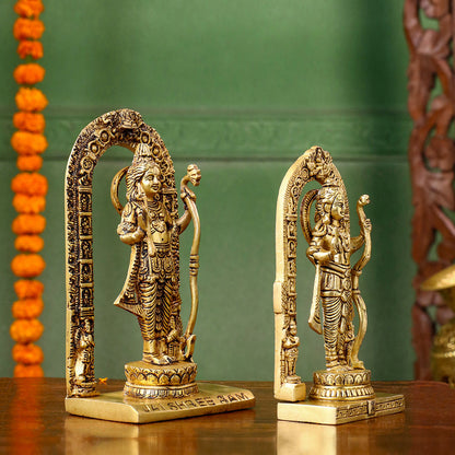 Brass Lord Ram Idol – Traditional Ram Darbar Style Statue