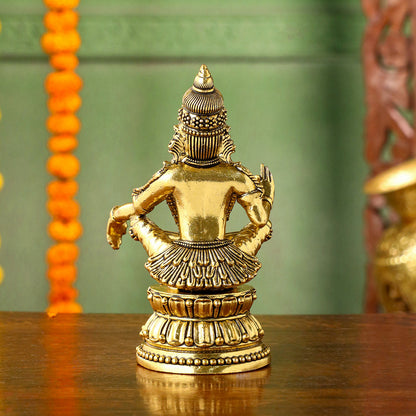 Brass Lord Ayyappa Idol – Seated Yogic Pose