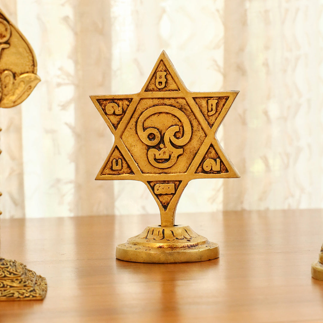 Brass Murugan Vel, Star Vel & Paan Vel Table Top Symbols