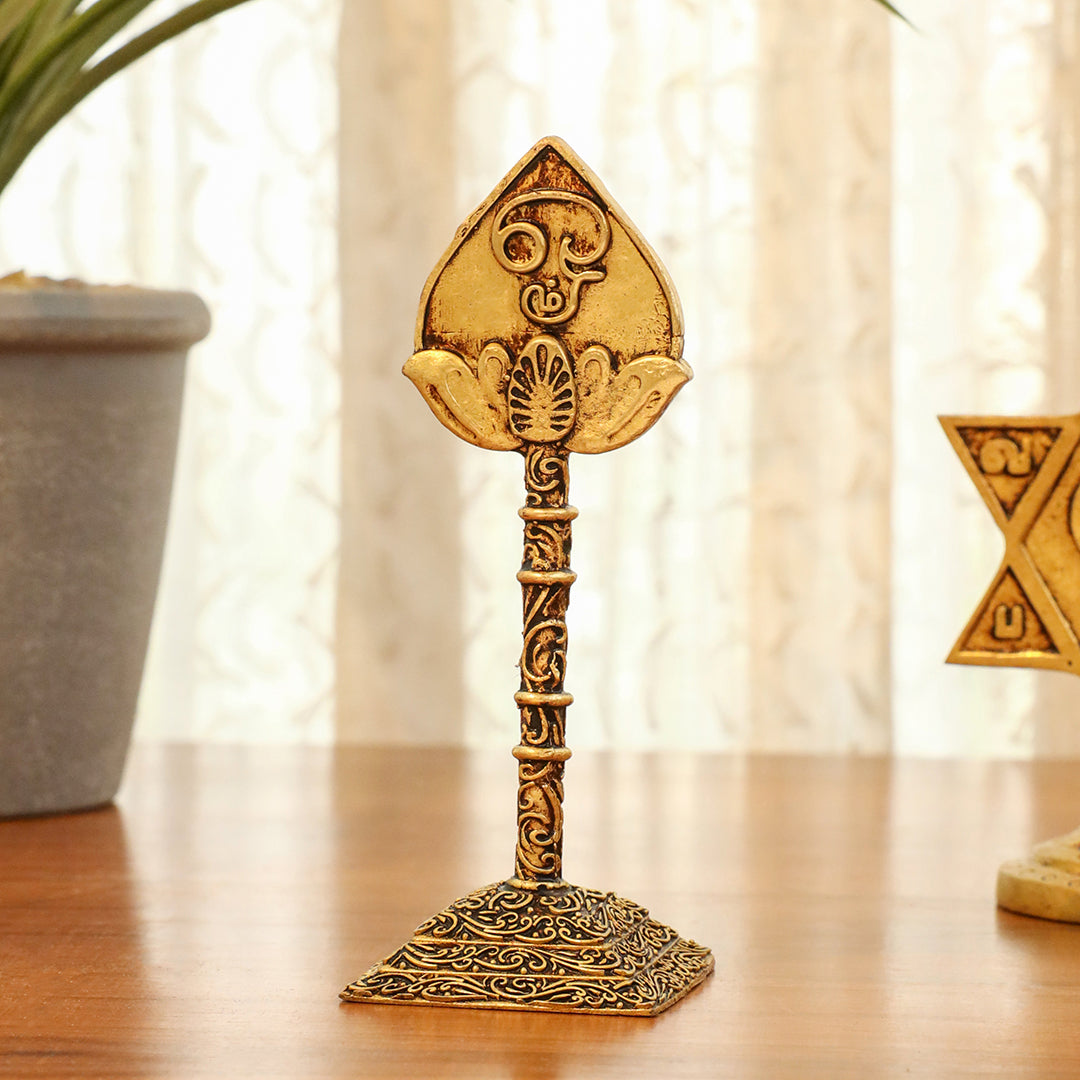 Brass Murugan Vel, Star Vel & Paan Vel Table Top Symbols