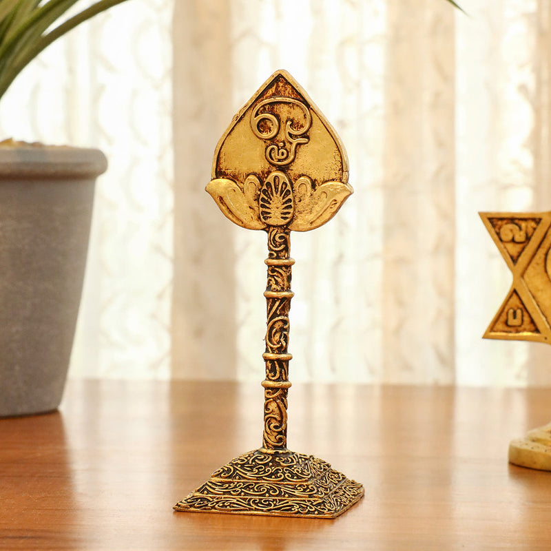 Brass Murugan Vel, Star Vel & Paan Vel Table Top Symbols