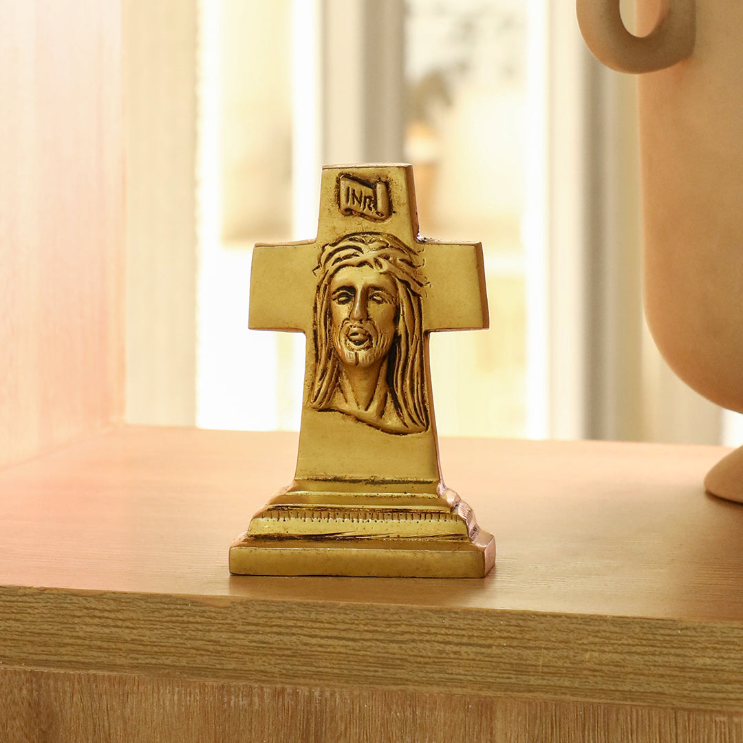 Brass Jesus Cross