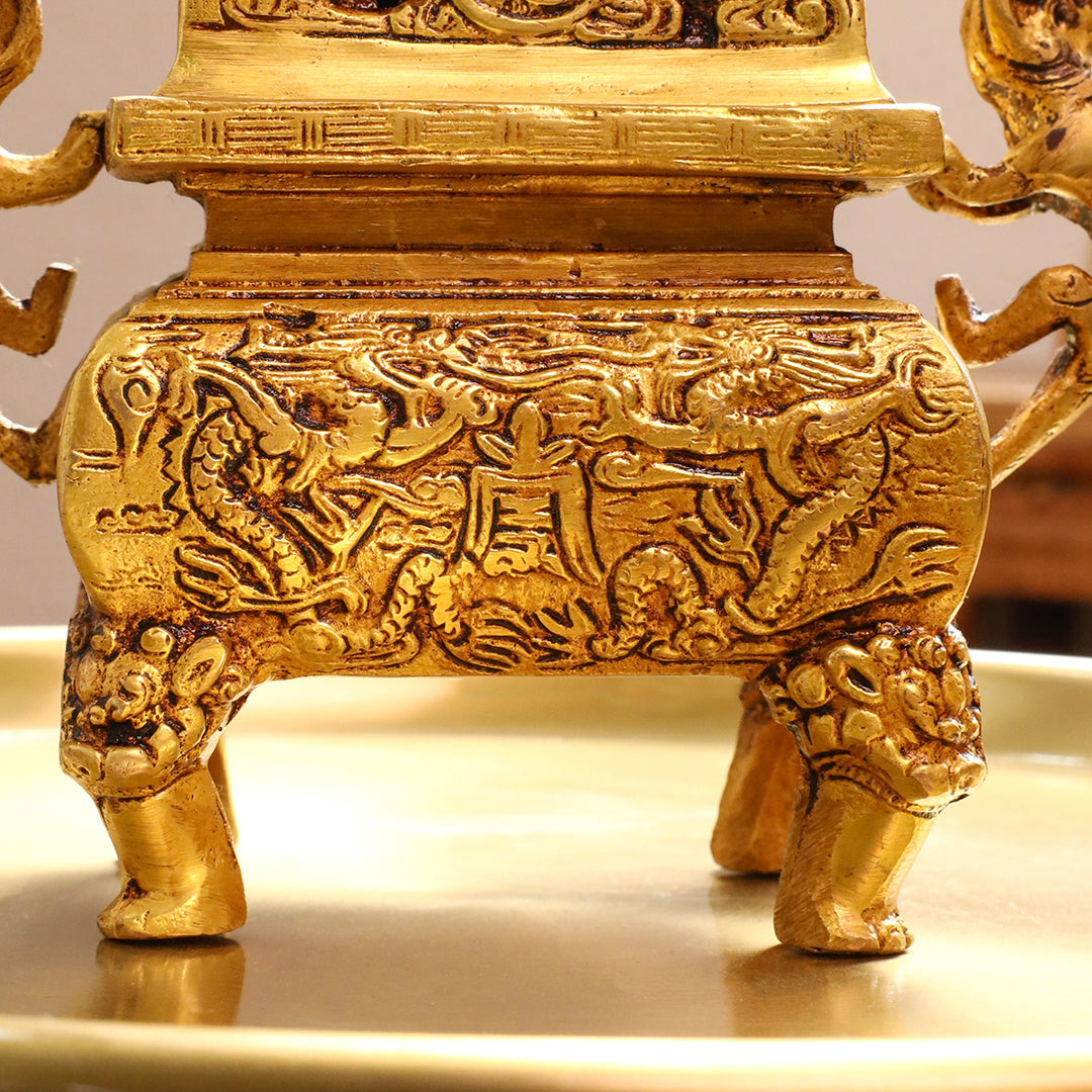 Brass Yali/Dragon Dhoop Dani & Incense Holder
