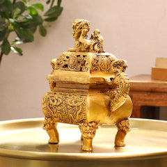 Brass Yali/Dragon Dhoop Dani & Incense Holder