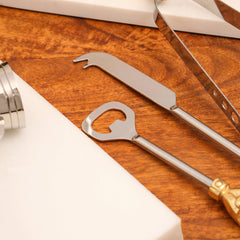 Brass & Steel Bar Tool Set with Stand (9.8 Inch)