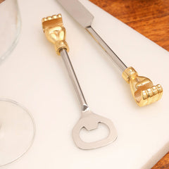 Brass & Steel Bar Tool Set with Stand (9.8 Inch)