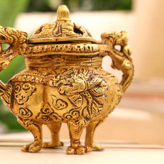 Brass Yali/Dragon Dhoop Dani & Incense Holder