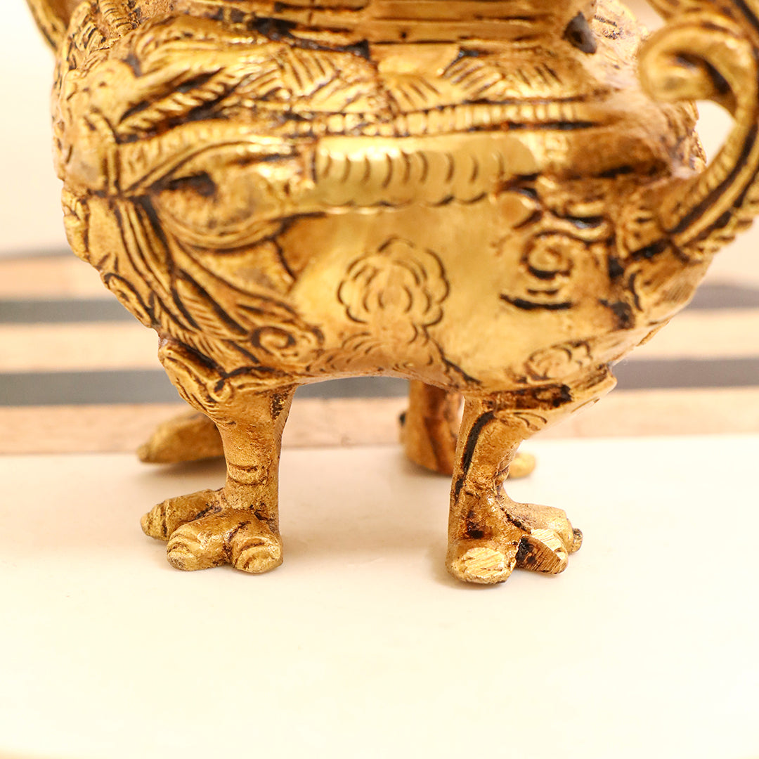 Brass Yali/Dragon Dhoop Dani & Incense Holder