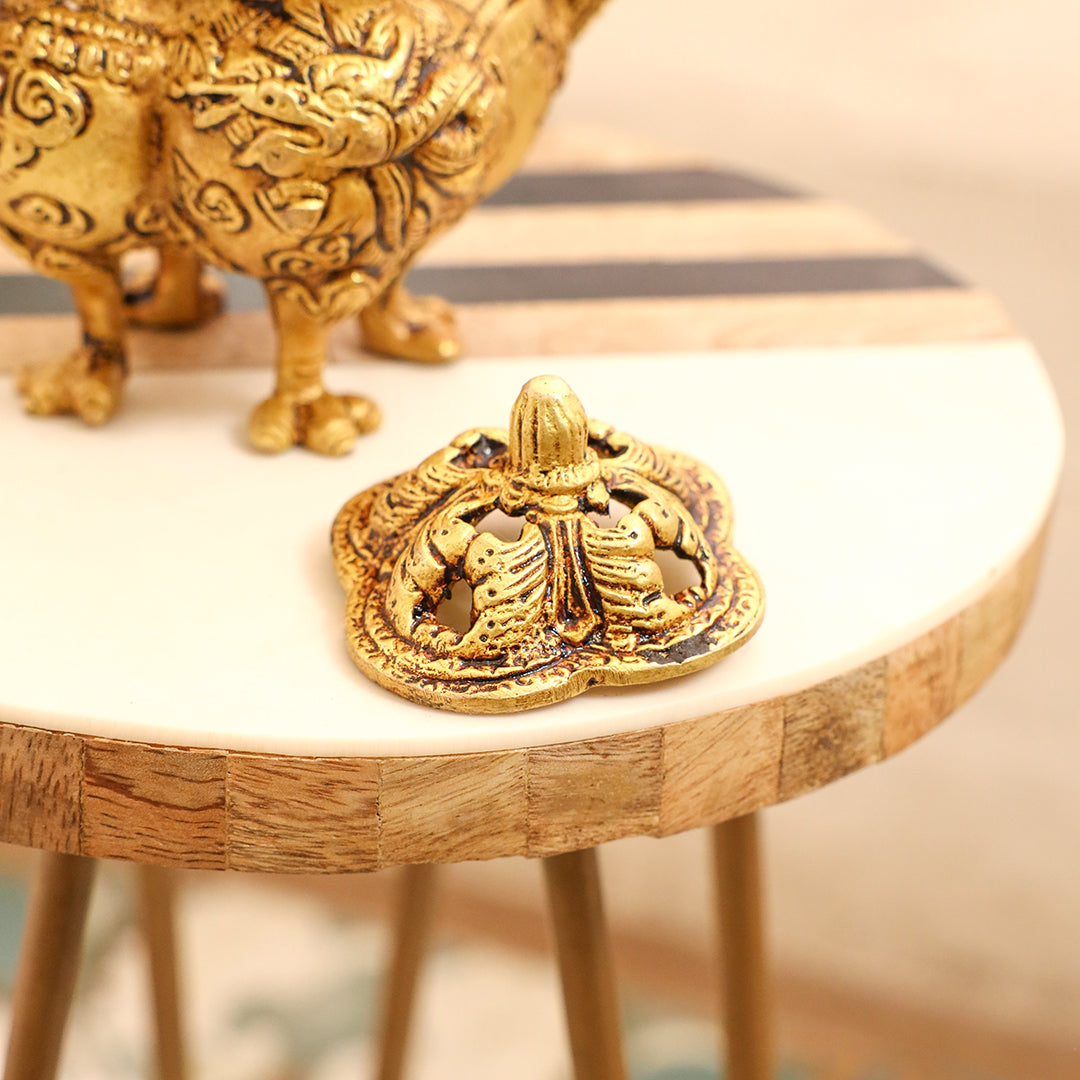 Brass Yali/Dragon Dhoop Dani & Incense Holder