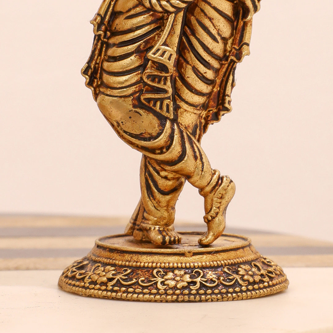 Brass Lord Krishna Standing Statue