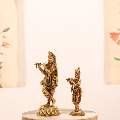Brass Lord Krishna Standing Statue