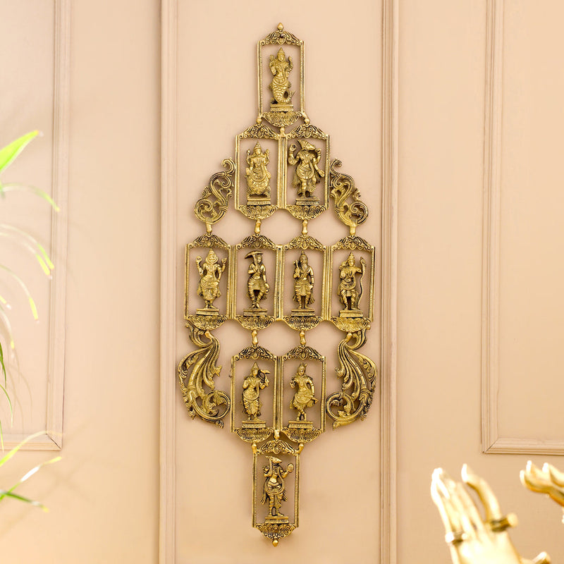 BRASS Dashavatara / VISHNU AVATAR WALL HANGING (29.5 INCH)