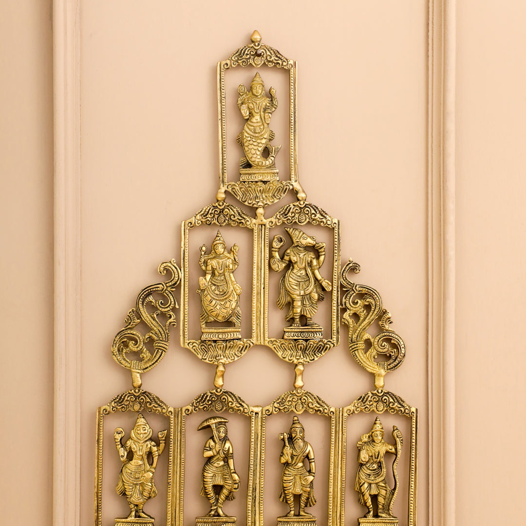 BRASS Dashavatara / VISHNU AVATAR WALL HANGING (29.5 INCH)