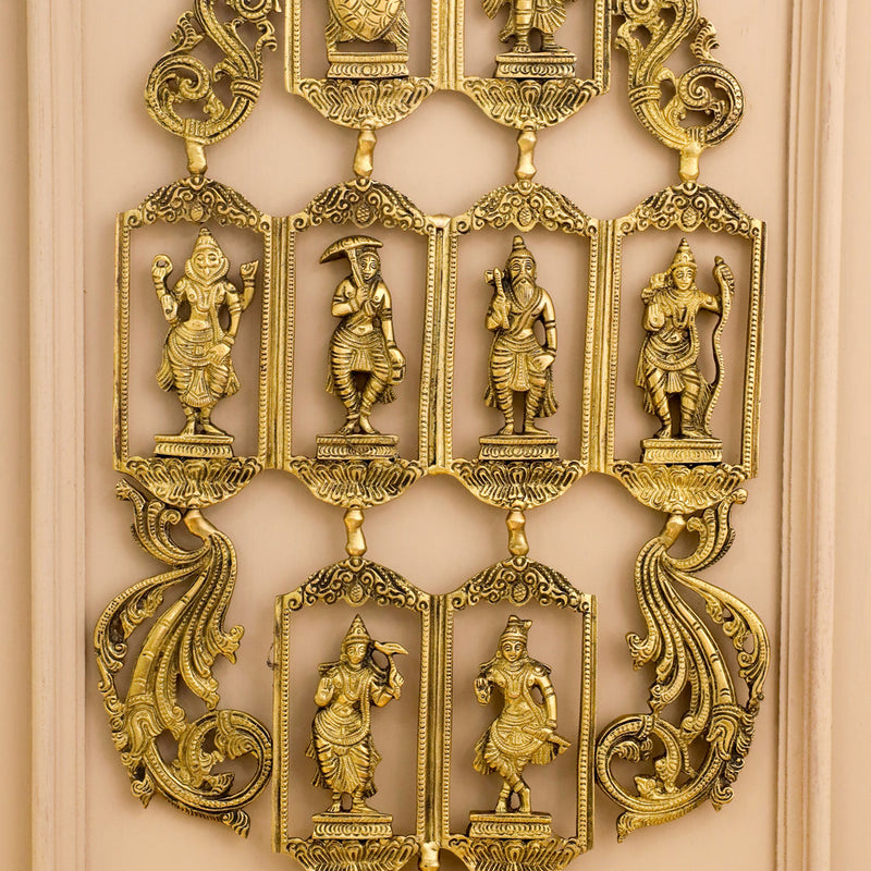 BRASS Dashavatara / VISHNU AVATAR WALL HANGING (29.5 INCH)