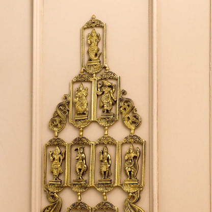 BRASS Dashavatara / VISHNU AVATAR WALL HANGING (29.5 INCH)