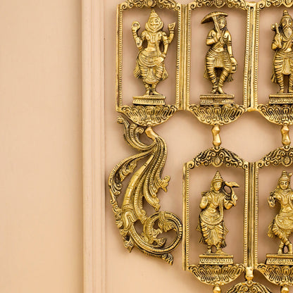 BRASS Dashavatara / VISHNU AVATAR WALL HANGING (29.5 INCH)