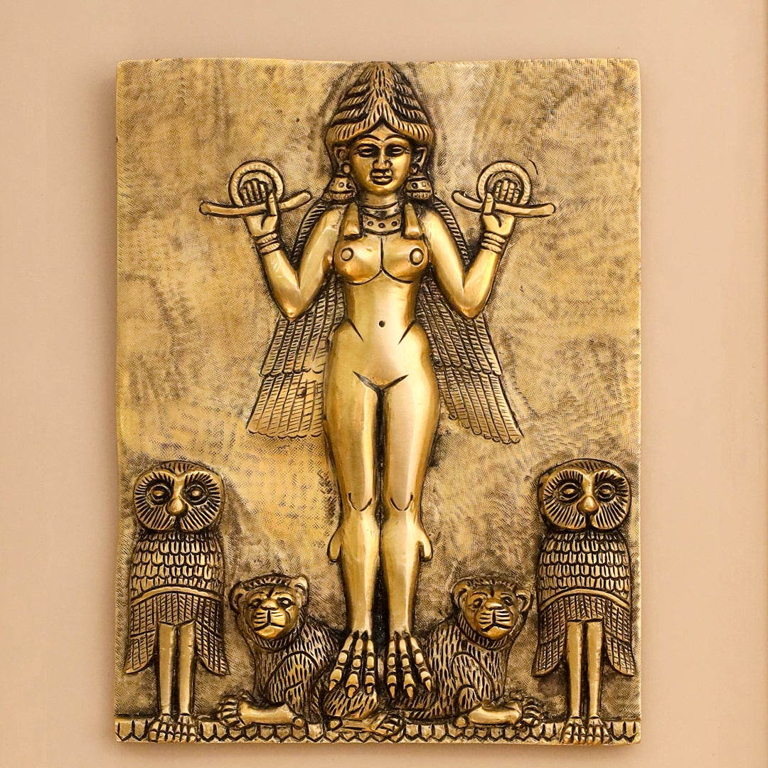 Brass Griffin Gryphons Winged Lion Wall Hanging Plate (10 Inch)