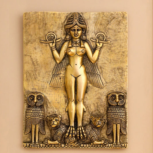 Brass Griffin Gryphons Winged Lion Wall Hanging Plate (10 Inch)