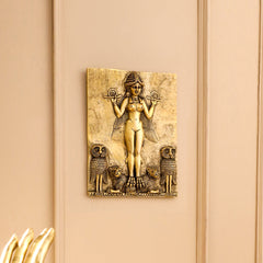 Brass Griffin Gryphons Winged Lion Wall Hanging Plate (10 Inch)