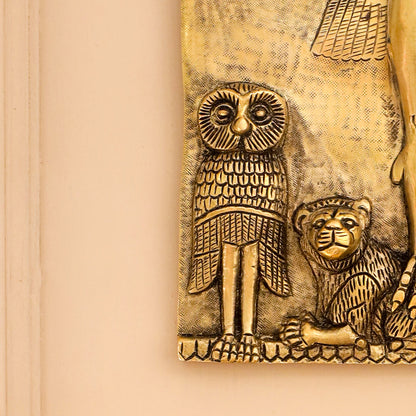 Brass Griffin Gryphons Winged Lion Wall Hanging Plate (10 Inch)