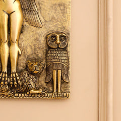 Brass Griffin Gryphons Winged Lion Wall Hanging Plate (10 Inch)