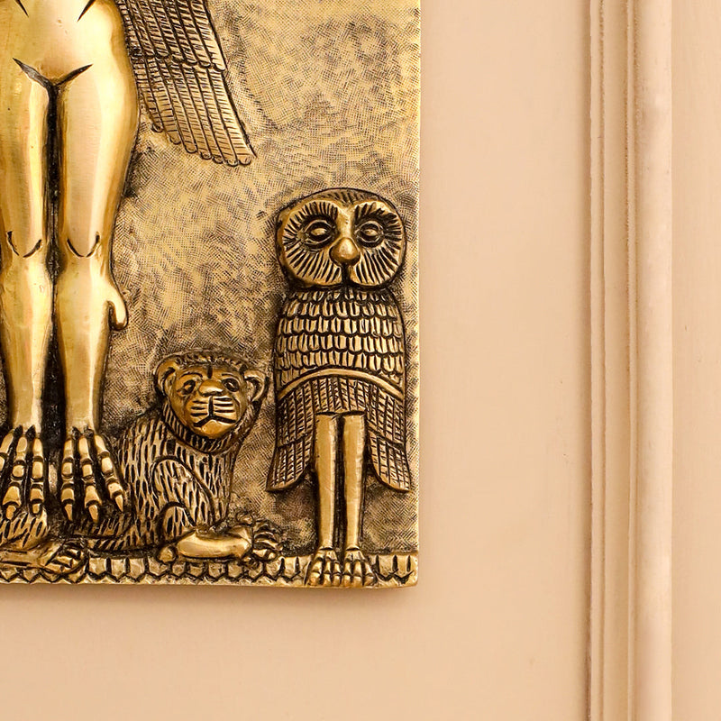 Brass Griffin Gryphons Winged Lion Wall Hanging Plate (10 Inch)