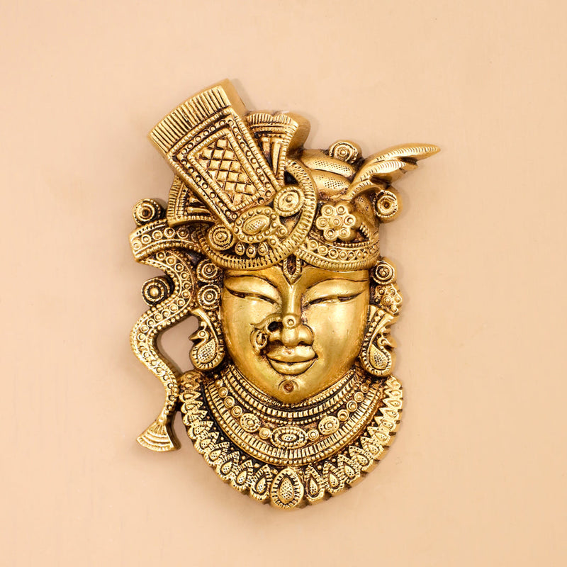Brass Shreenath Ji Wall Hanging (6.3 Inch)