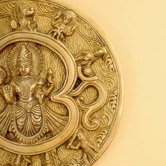 Brass Vishnu Om Dashavatara Wall Hanging Plate (7.8 Inch)