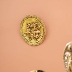 Brass Ganesha Wall Hanging Plate (5.4 Inch)