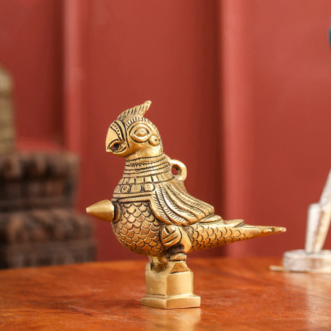 Brass Parrot Surmendani (4.5 Inch)