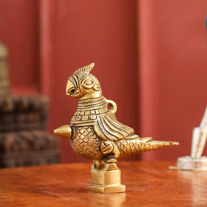Brass Parrot Surmendani (4.5 Inch)
