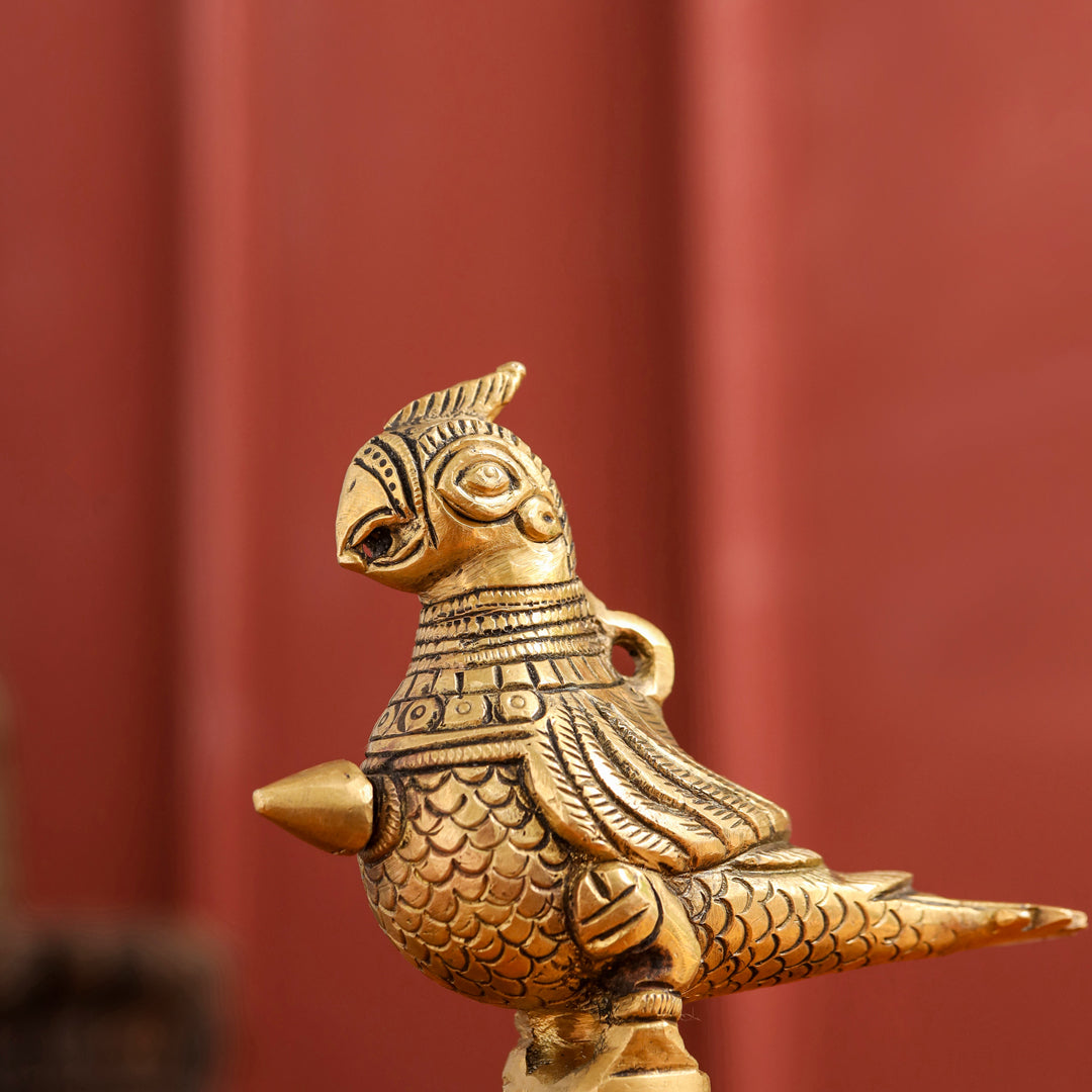 Brass Parrot Surmendani (4.5 Inch)
