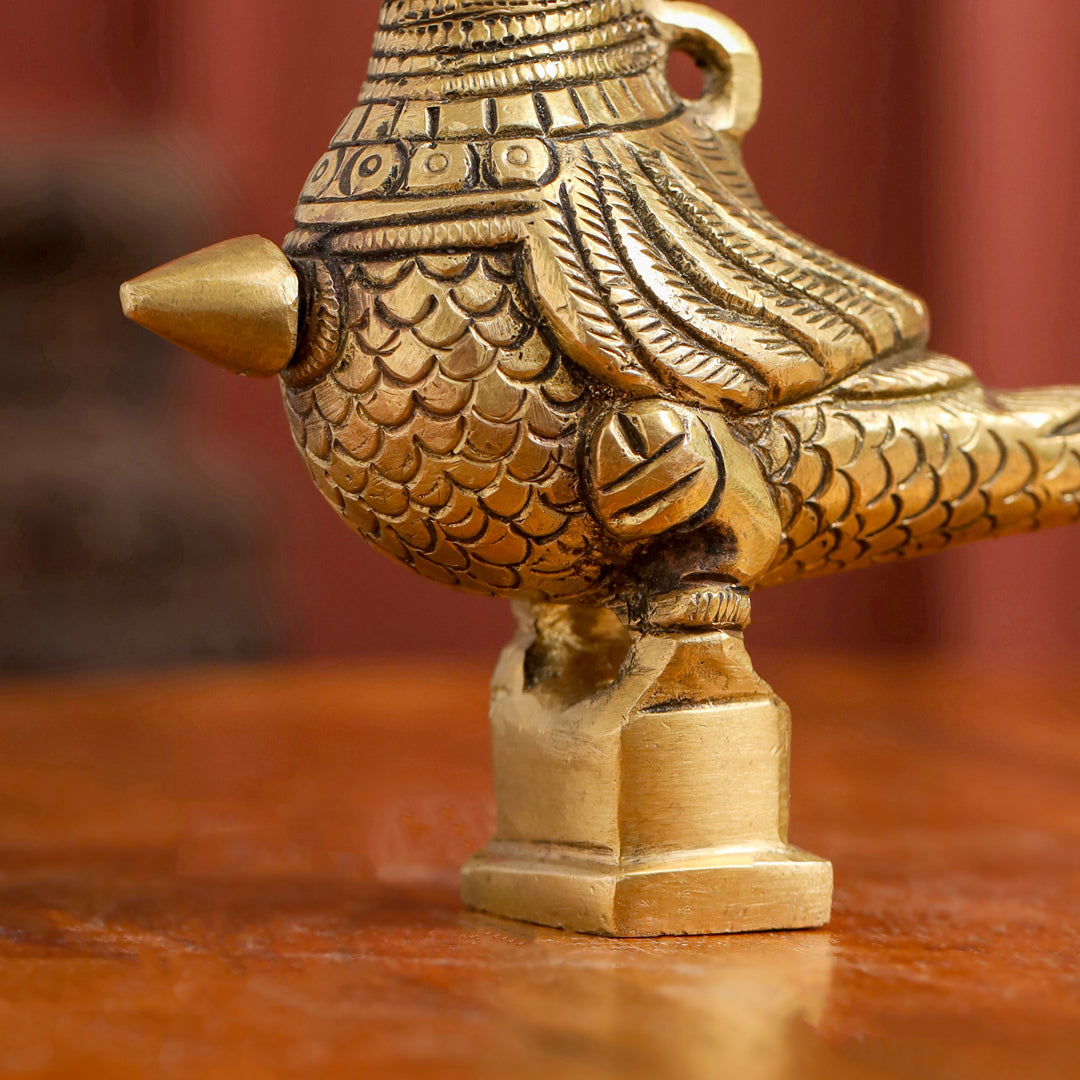 Brass Parrot Surmendani (4.5 Inch)