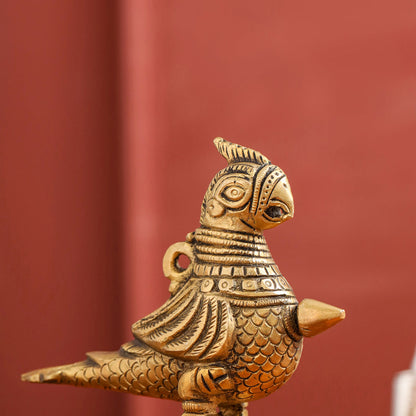 Brass Parrot Surmendani (4.5 Inch)