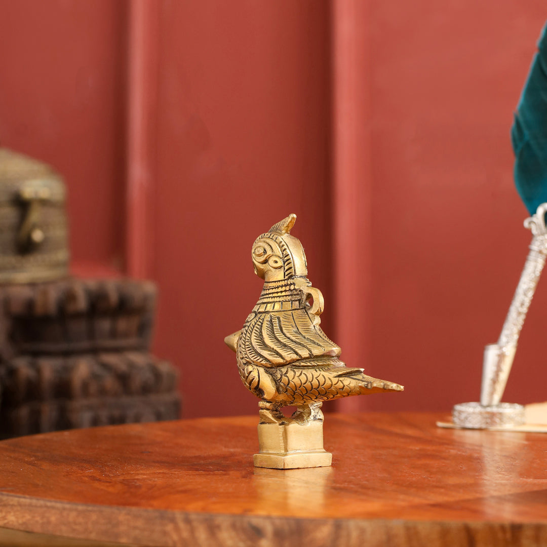 Brass Parrot Surmendani (4.5 Inch)