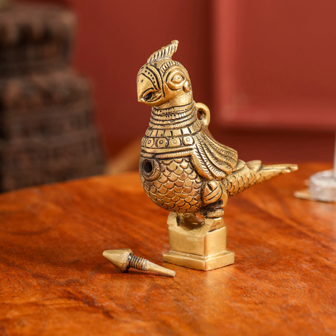 Brass Parrot Surmendani (4.5 Inch)