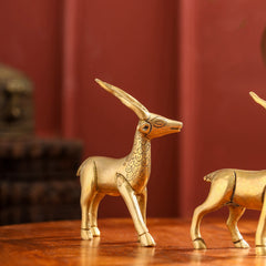 Brass Standing Deer set (4.4 Inch)
