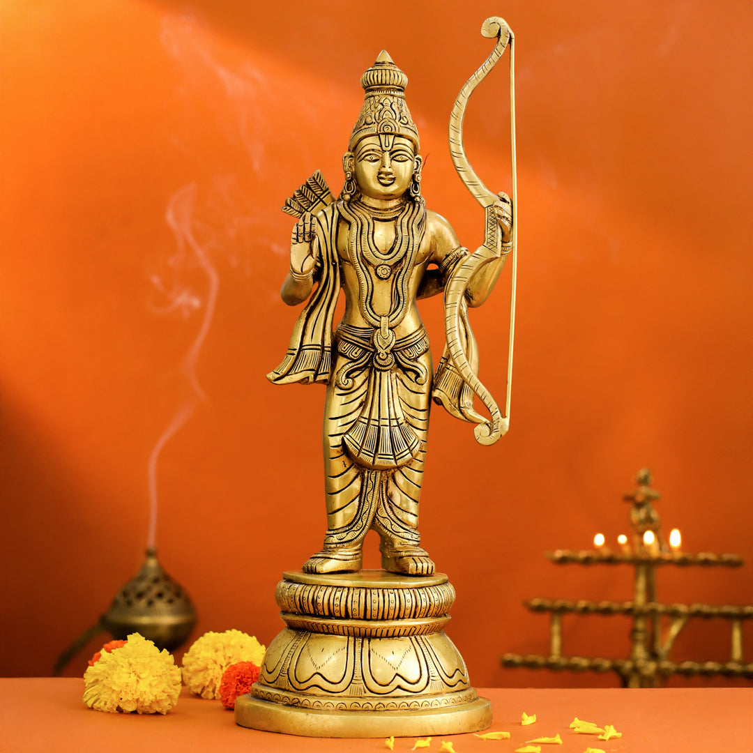 Brass Lord Ram Standing Statue (16 Inch)