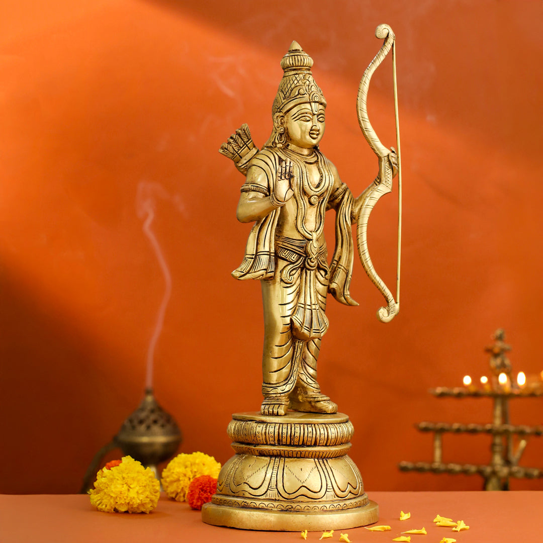 Brass Lord Ram Standing Statue (16 Inch)