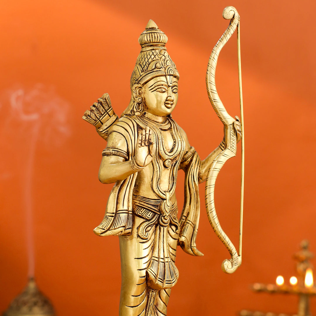 Brass Lord Ram Standing Statue (16 Inch)