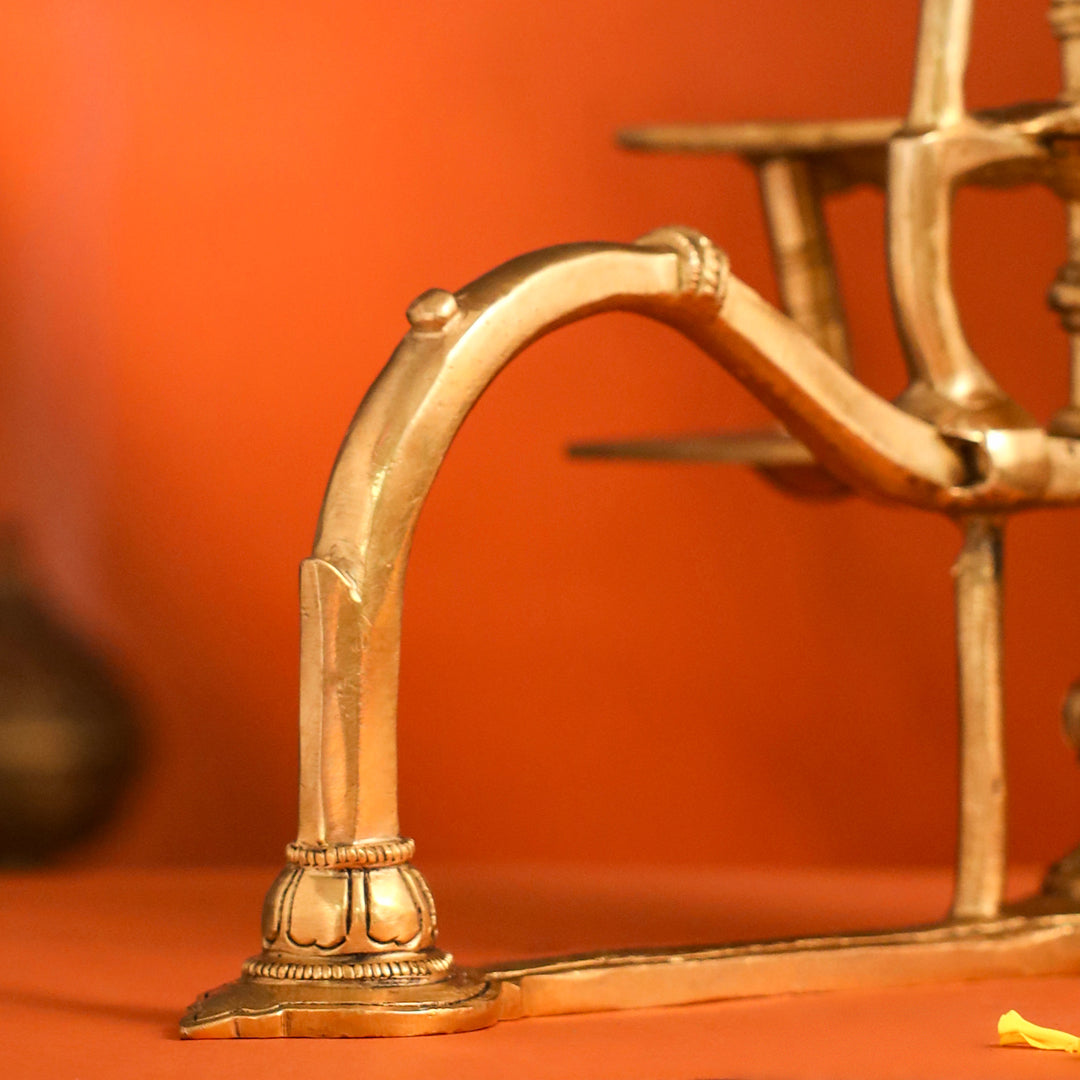 Brass Traditional 28 Petal Ganga Aarti (9.8 Inch)