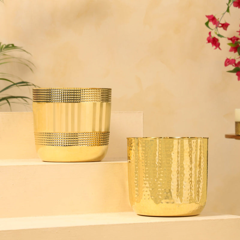 Brass Bucket Planter Pot (9 Inch)