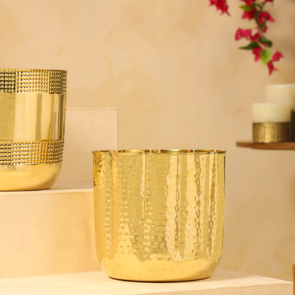 Brass Bucket Planter Pot (9 Inch)