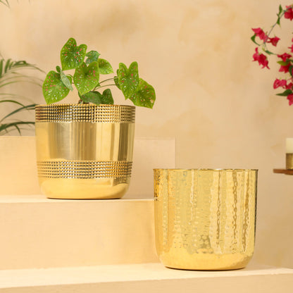 Brass Bucket Planter Pot (9 Inch)