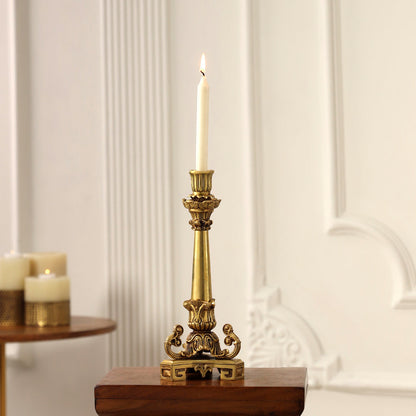 Brass Candle Stand with Velvet Gift Box – Elegant Décor & Gift (10.9 Inch)