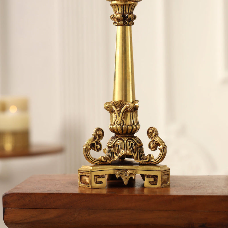 Brass Candle Stand with Velvet Gift Box – Elegant Décor & Gift (10.9 Inch)